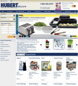 Hubert Company website screen shot. Many images and links for various product catagories.