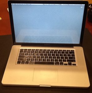 Silver modern laptop