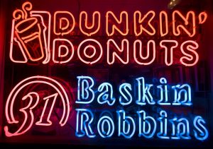 Baskin Robbins and Dunkin' Donuts Neon Sign