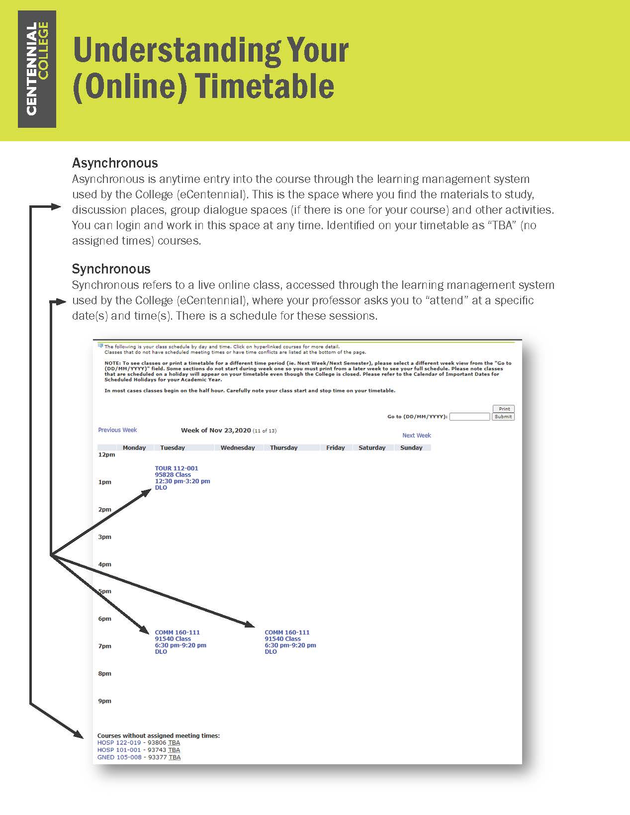 Image of an timetable