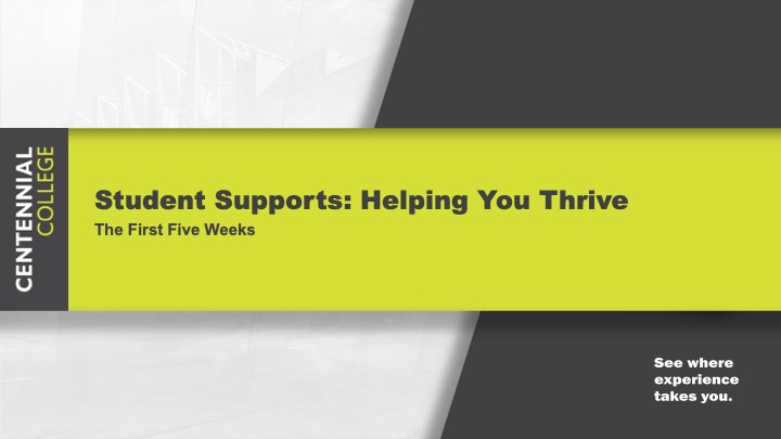 Title slide - Student Supports: Helping You Thrive