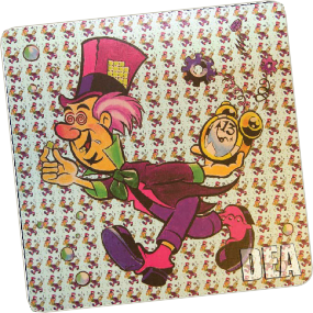 Character from Alice in Wonderland with a Clock