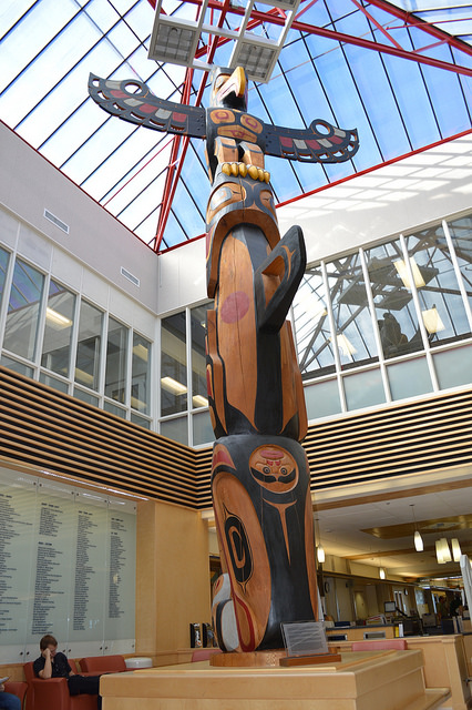 A First Nations totem pole.
