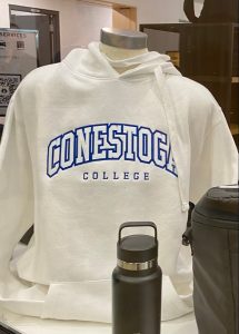Conestoga College hoodie and water bottle