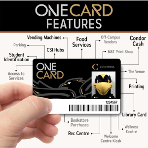 onecard with features listed.