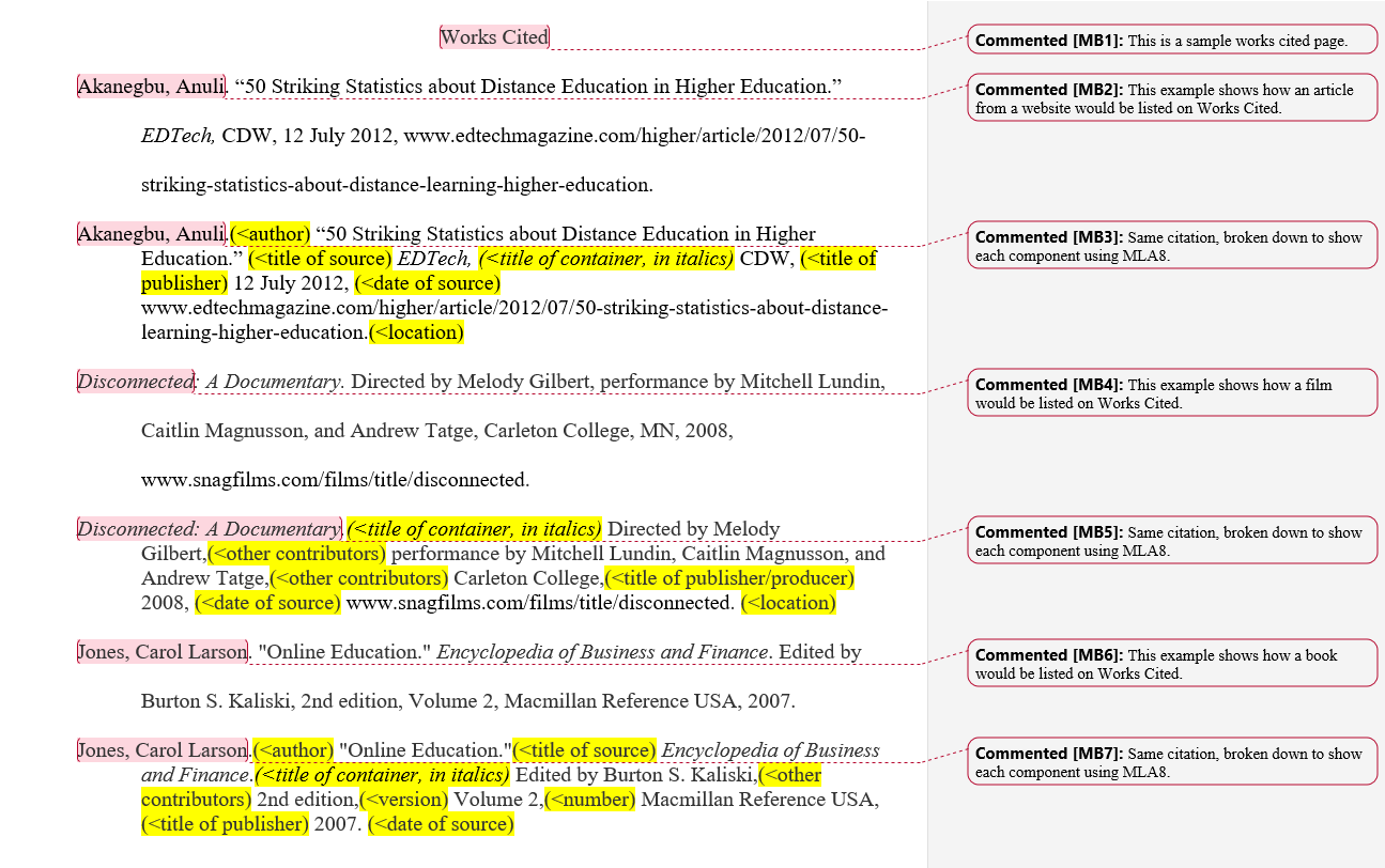 how to add works cited in an essay