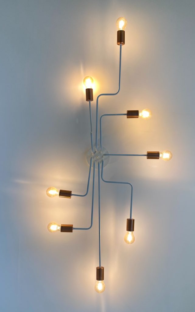 series of connected lightbulbs