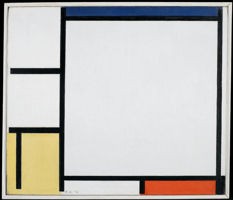 Piet Mondrian, Composition with Blue, Red, Yellow, and Black, 1922, oil on canvas, 41.9 x 48.9 cm (Minneapolis Institute of Art).