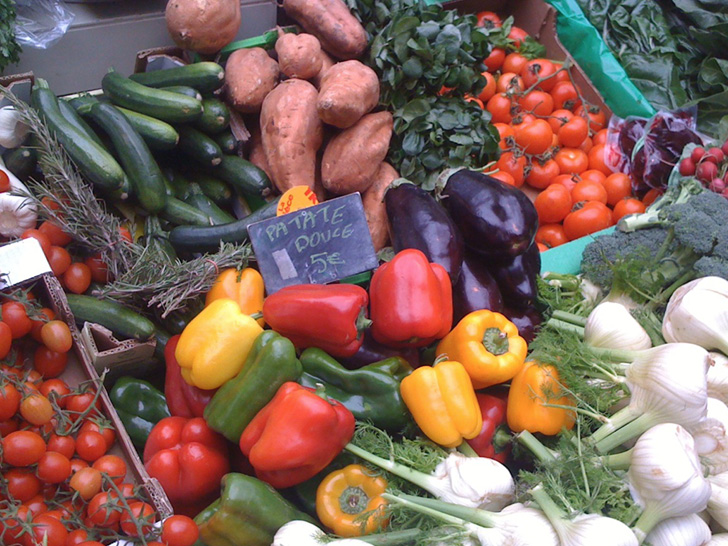 Display of various vegetables