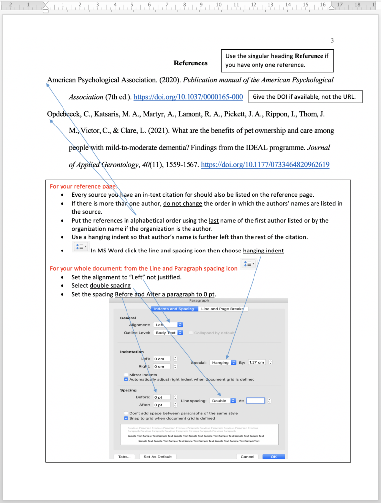 Reference Page – APA Style for English for Academic Purposes