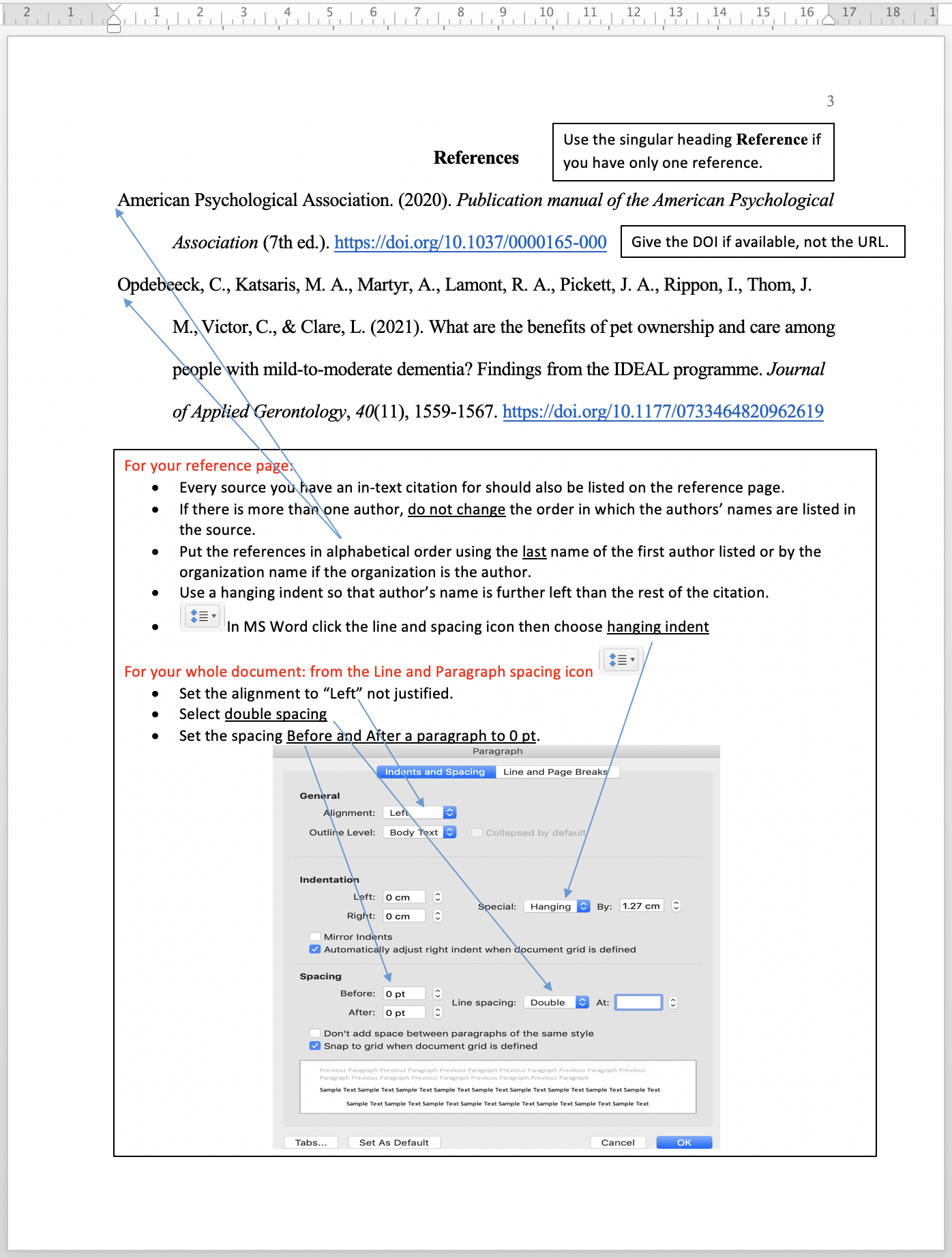 Apa work deals cited page example