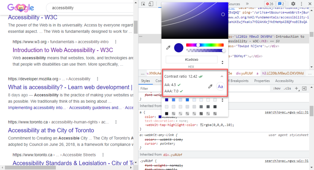 BUG] Color contrast foreground and background colors inverted. · Issue #210  · microsoft/accessibility-insights-windows · GitHub