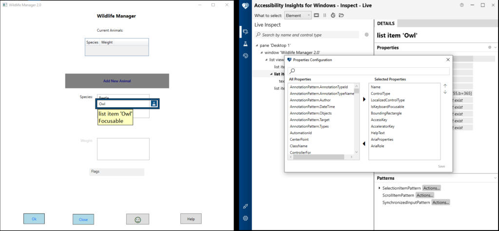 Manage your list of Selected Properties