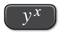 Exponent key symbol y to the power of x