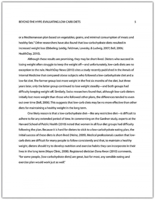 Example of a final draft paper, properly formatted and ready to present.