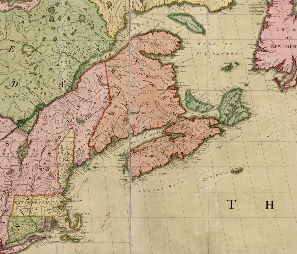 British map of northeastern North America, ca 1755.