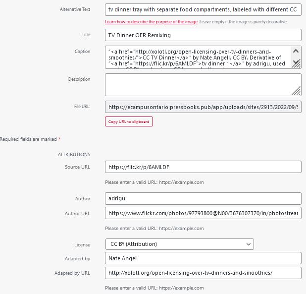 screenshot of completed Attachment Details in Media Library