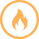 warm up activity icon of a flame