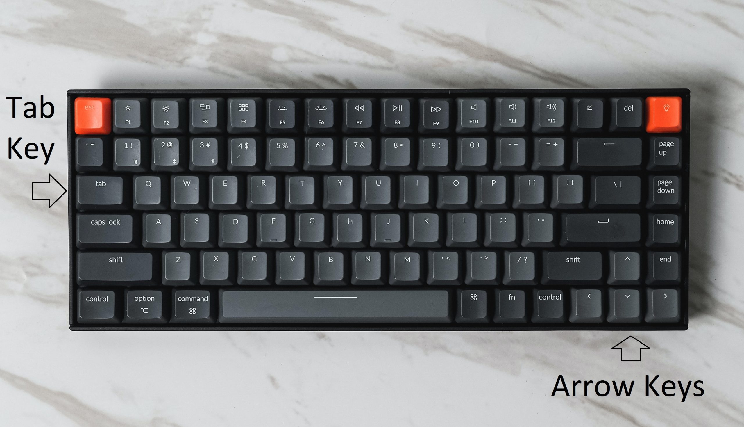 Computer keyboard with all visible keys