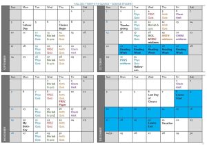 Screenshot example of a term calendar