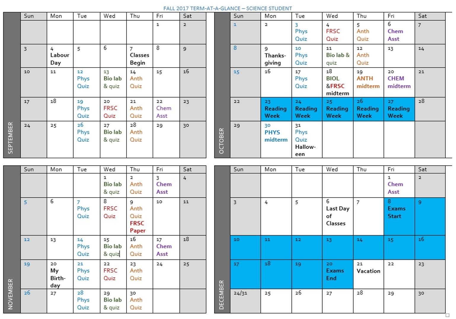 Term Calendars EYES AT Cambrian