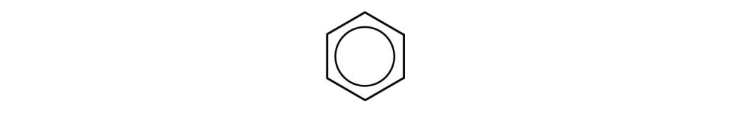 Benzene ring represented as a hexagon with an inscribed circle