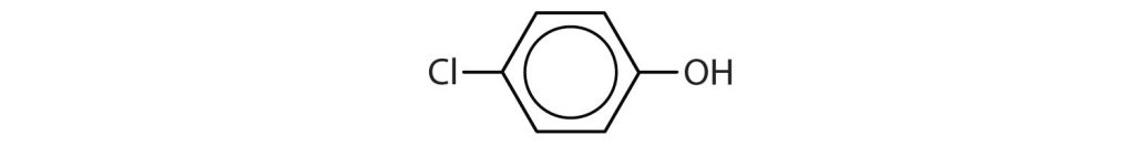 a benzene group with an OH group at the 1st carbon and a chloro group at the 4th carbon