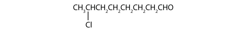 an 8 carbon chain with a chloro group at the 7th carbon and a carbonyl group at the 1st carbon.