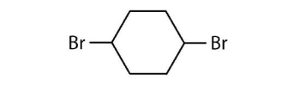 a cyclohexane with a bromo group at the 1st and 4th carbon