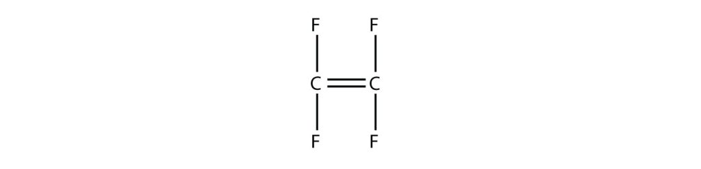 Line structure of tetrafluoroethylene