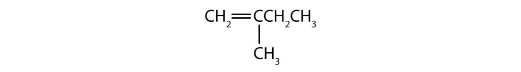 a 4 carbon chain with a double bond at the 1st caron and a methyl group at the 2nd carbon.