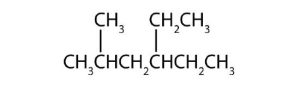 a 6 carbon chain with a methyl group at the 2nd carbon and an ethyl group at the 4th carbon