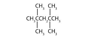 a 5 carbon chain with 2 methyl groups at the 2nd carbon and 2 methyl groups at the 4th carbon