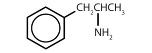 a molecular structure of amphetamine