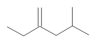 a 5 carbon chain with a double bond at the 1st carbon and an ethyl group at the second carbon and a methyl group at the 4th carbon.