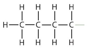 One carbon atom connected to three hydrogen atoms connected to a carbon with two hydrogens connected to a carbon with two hydrogens connected to a carbon with two hydrogens with opening for one more bond - a branch not a molecule