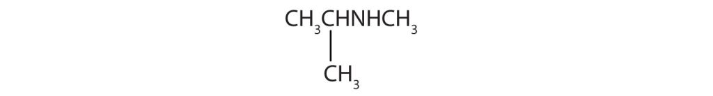 A central nitrogen atom with an isopropyl group attached, a methyl group and a lone hydrogen.