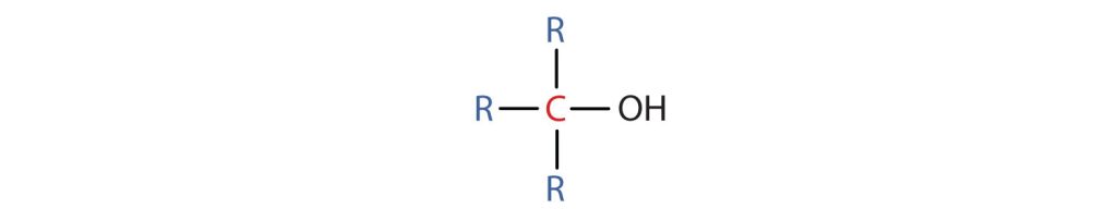 A tertiary alcohol with a central carbon atom connected to three R groups and an OH group