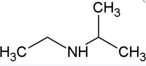 The structure of an amine group separated by an ethyl group and an isopropyl group.