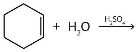 cyclohexene reacts with water in the presence of sulfuric acid produces what product?