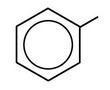 the structure of a phenyl group which represents benzene as a side group