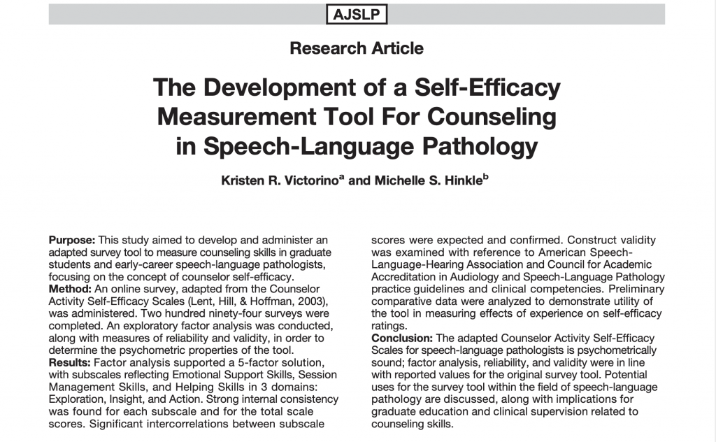 Screenshot of the top portion of a journal article, showing info on the source type, article title, authors, and article summary information.