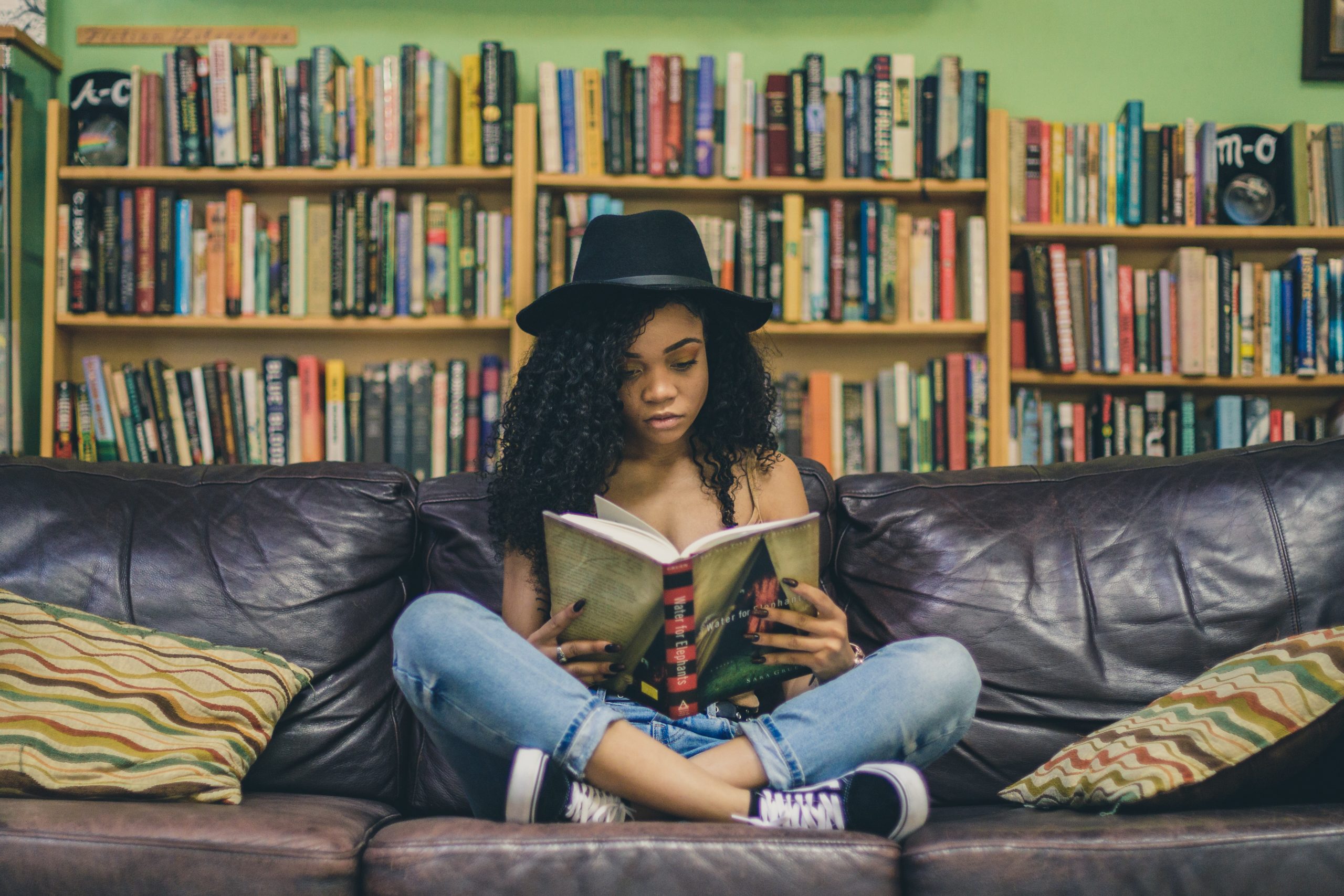 person reading a book