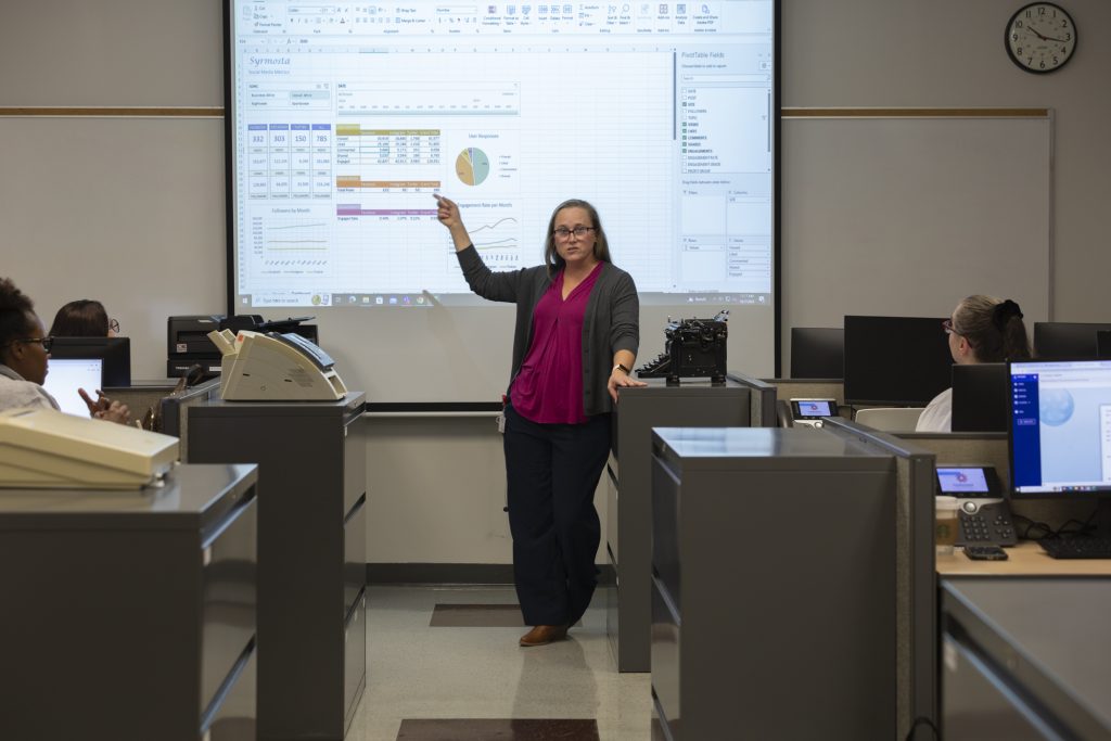 Instructor teaching in the classroom