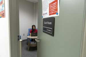 Person sitting in quiet room