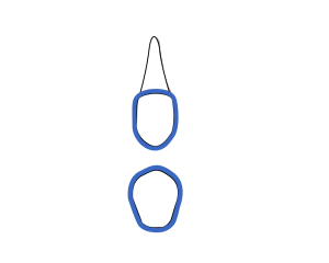 Line drawing of tooth on dental chart with the crown outlined in blue.
