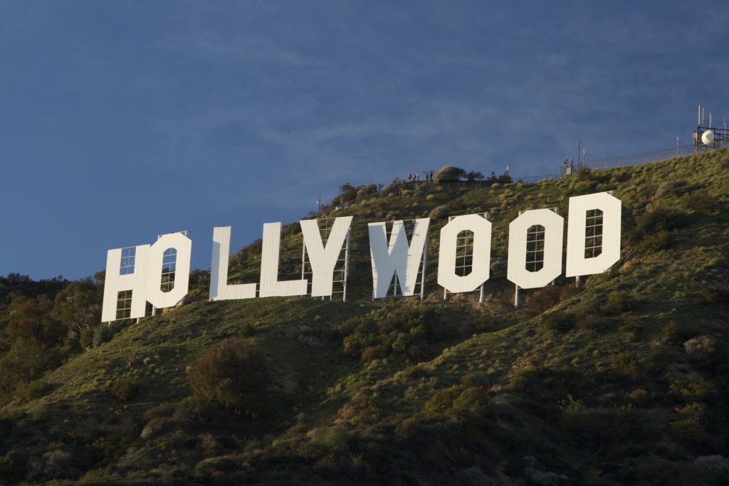 Image displaying the Hollywood sign in California.