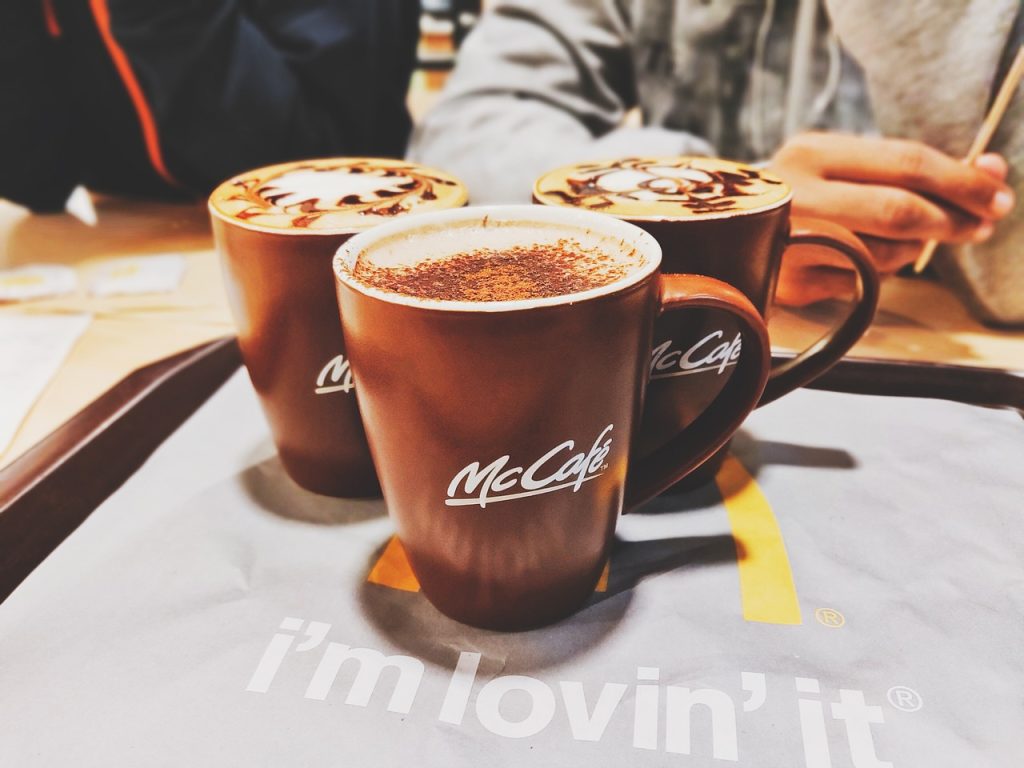 Image showing 3 McCafe cofee cups.