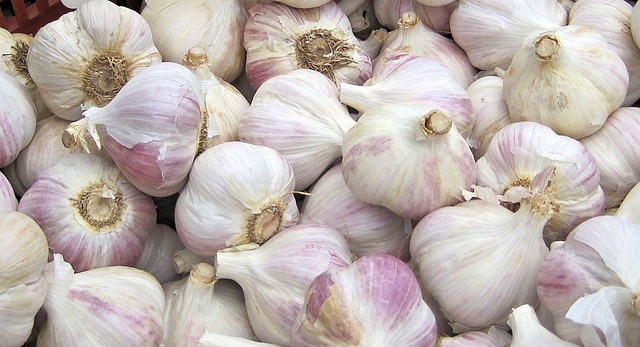 A pile of garlic heads.