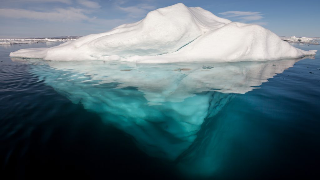 Image showing an iceberg in the arctic with its underside exposed.